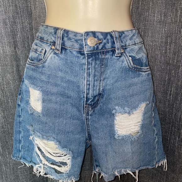 refuge Pants - Refuge Ripped Blue Jean Shorts